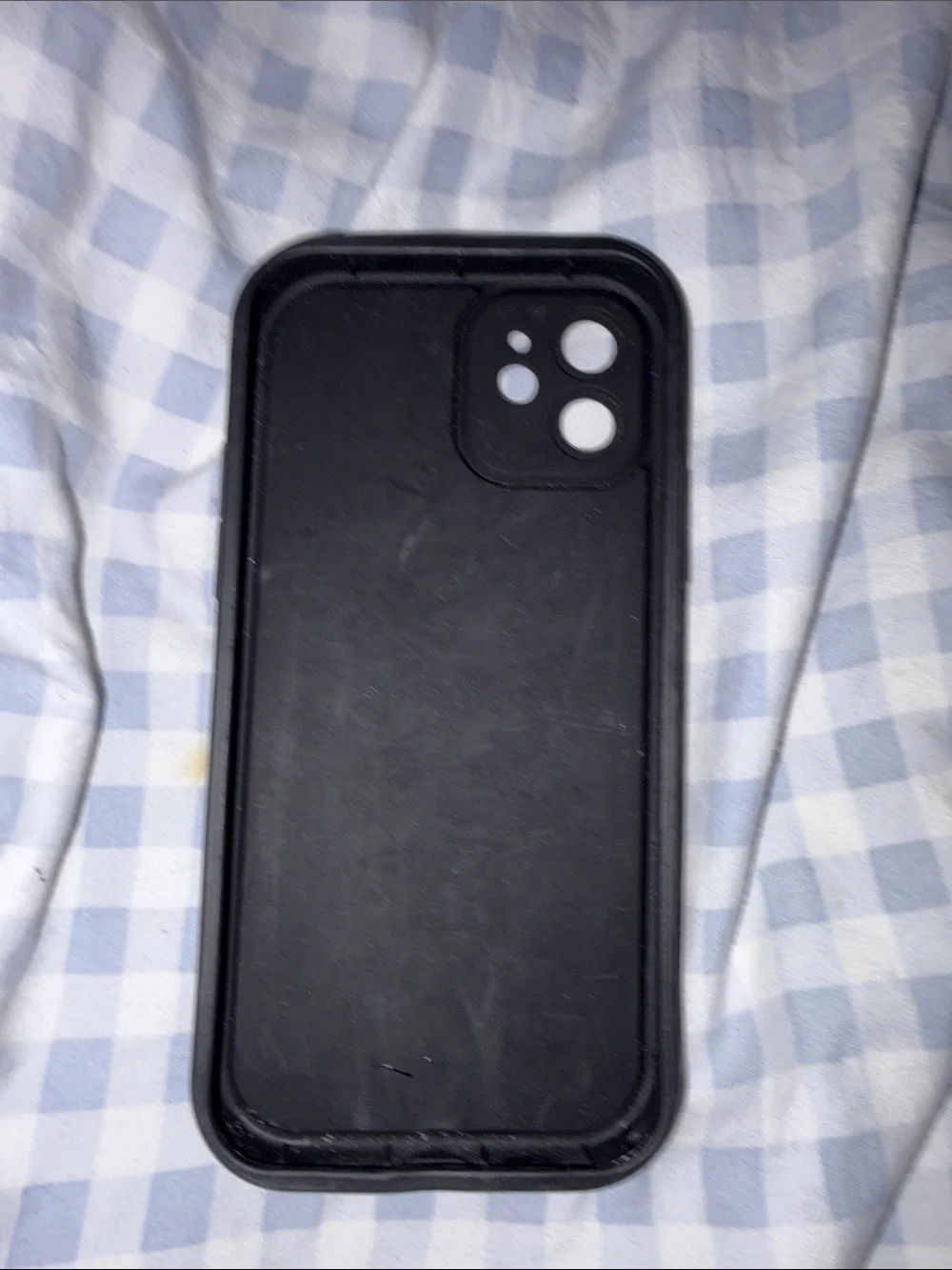 SHEIN Black Frame Phone Case with Blue Floral Back